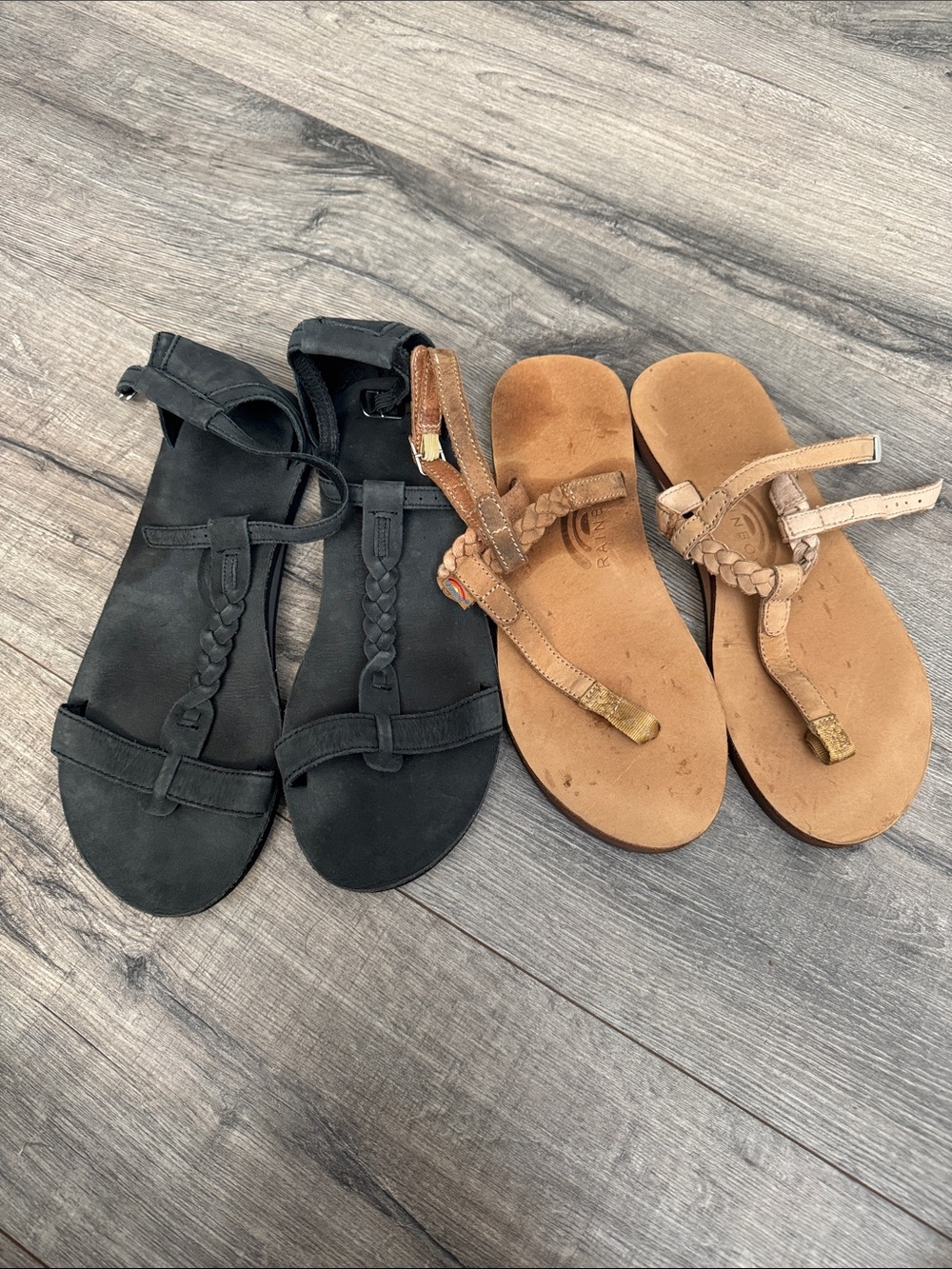 Women’s Rainbow Sandals in Black and Tan Bundle